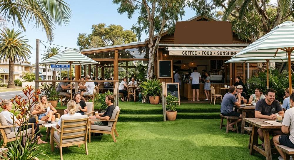 Artificial Grass for Cafe